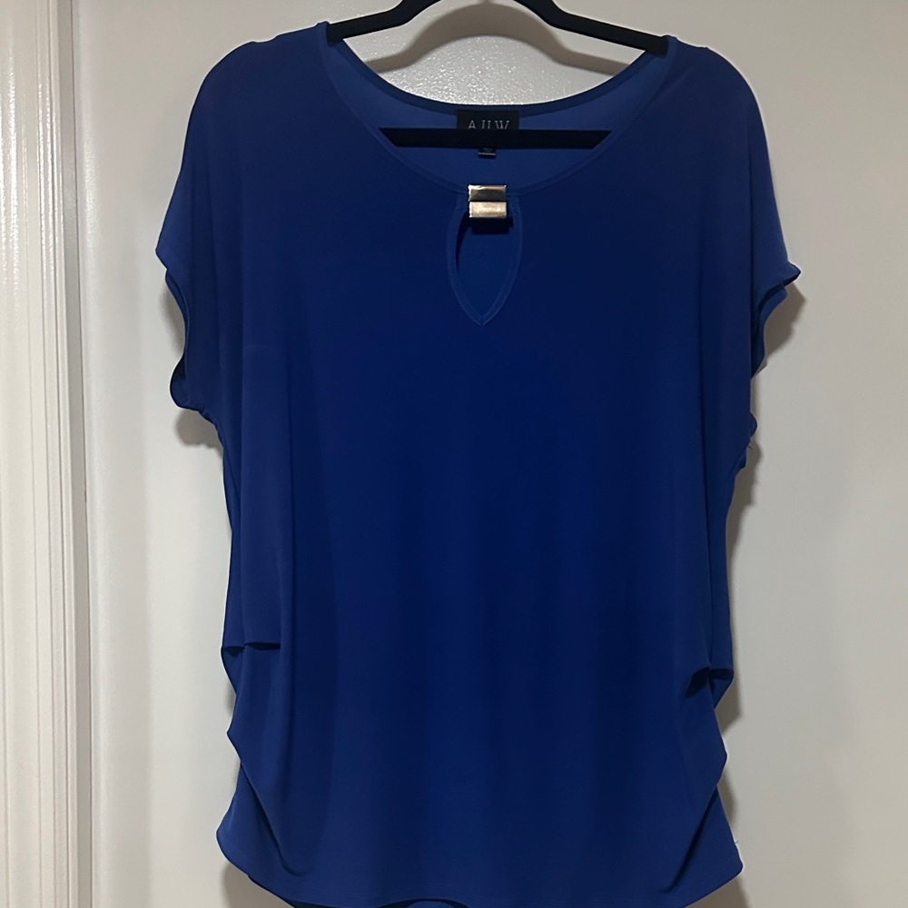 AUW Keyhole Blue Blouse